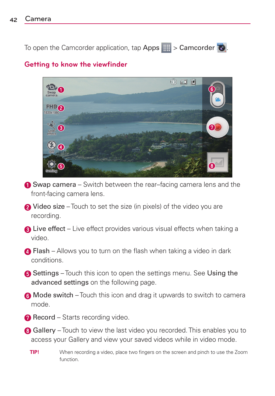 Camera, Getting to know the viewfinder | LG LGMS500 User Manual | Page 44 / 120