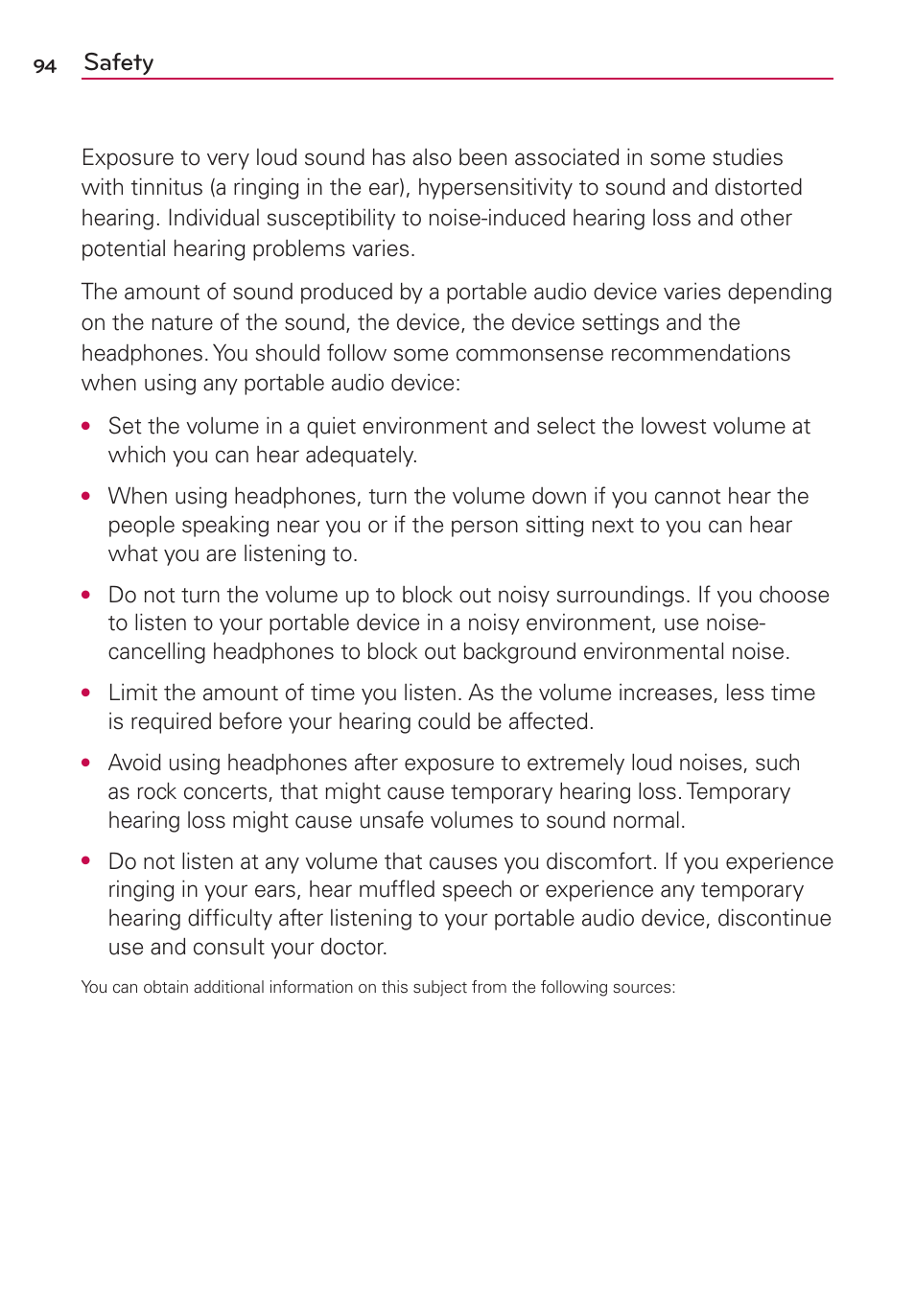 Safety | LG LGMS500 User Manual | Page 96 / 120