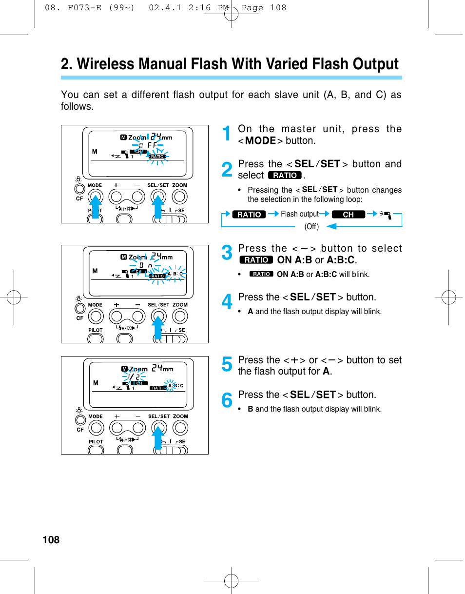 Wireless manual flash with varied flash output | Canon 550 EX User Manual | Page 108 / 128