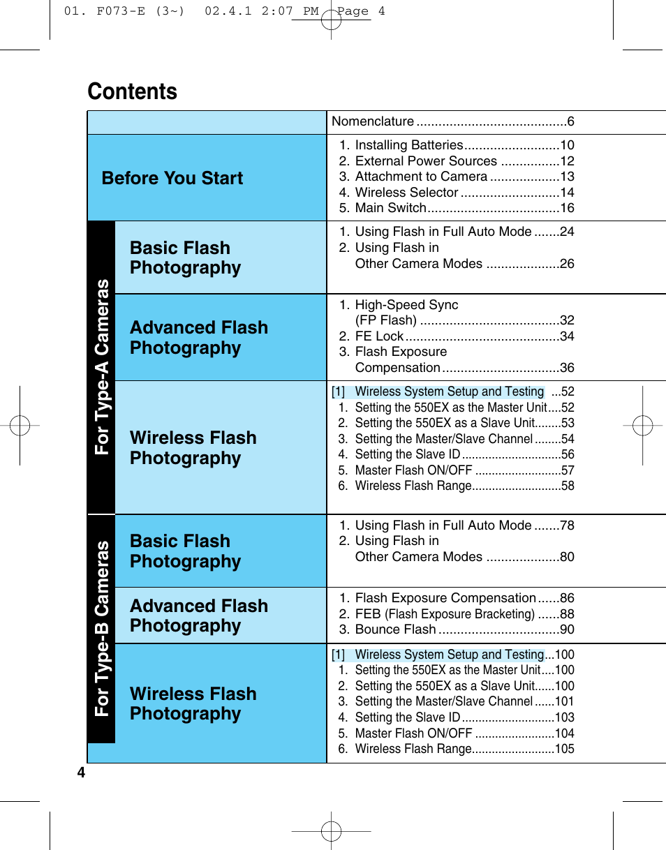 Canon 550 EX User Manual | Page 4 / 128