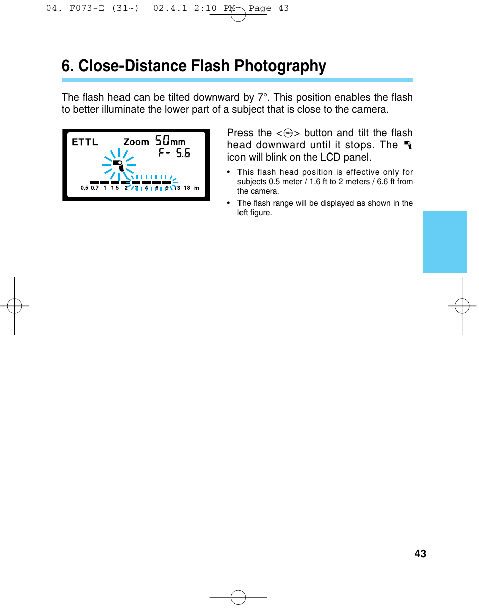 Close-distance flash photography | Canon 550 EX User Manual | Page 43 / 128