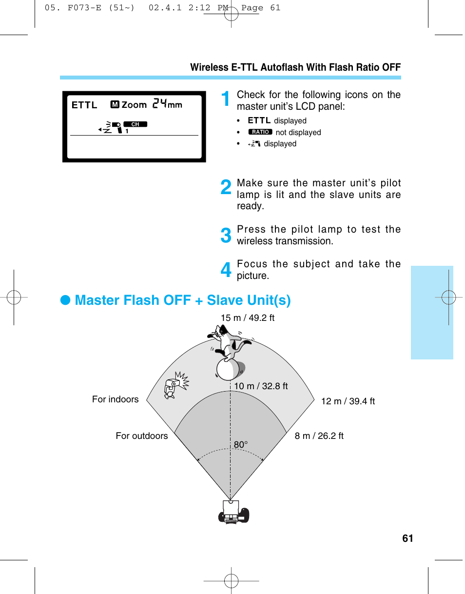 Master flash off + slave unit(s) | Canon 550 EX User Manual | Page 61 / 128