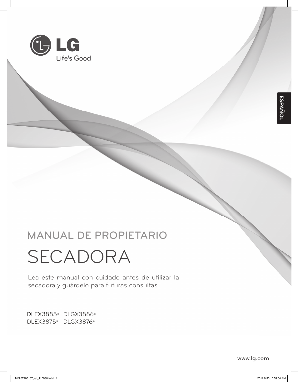 Secadora, Manual de propietario | LG LSDE388VS User Manual | Page 49 / 100