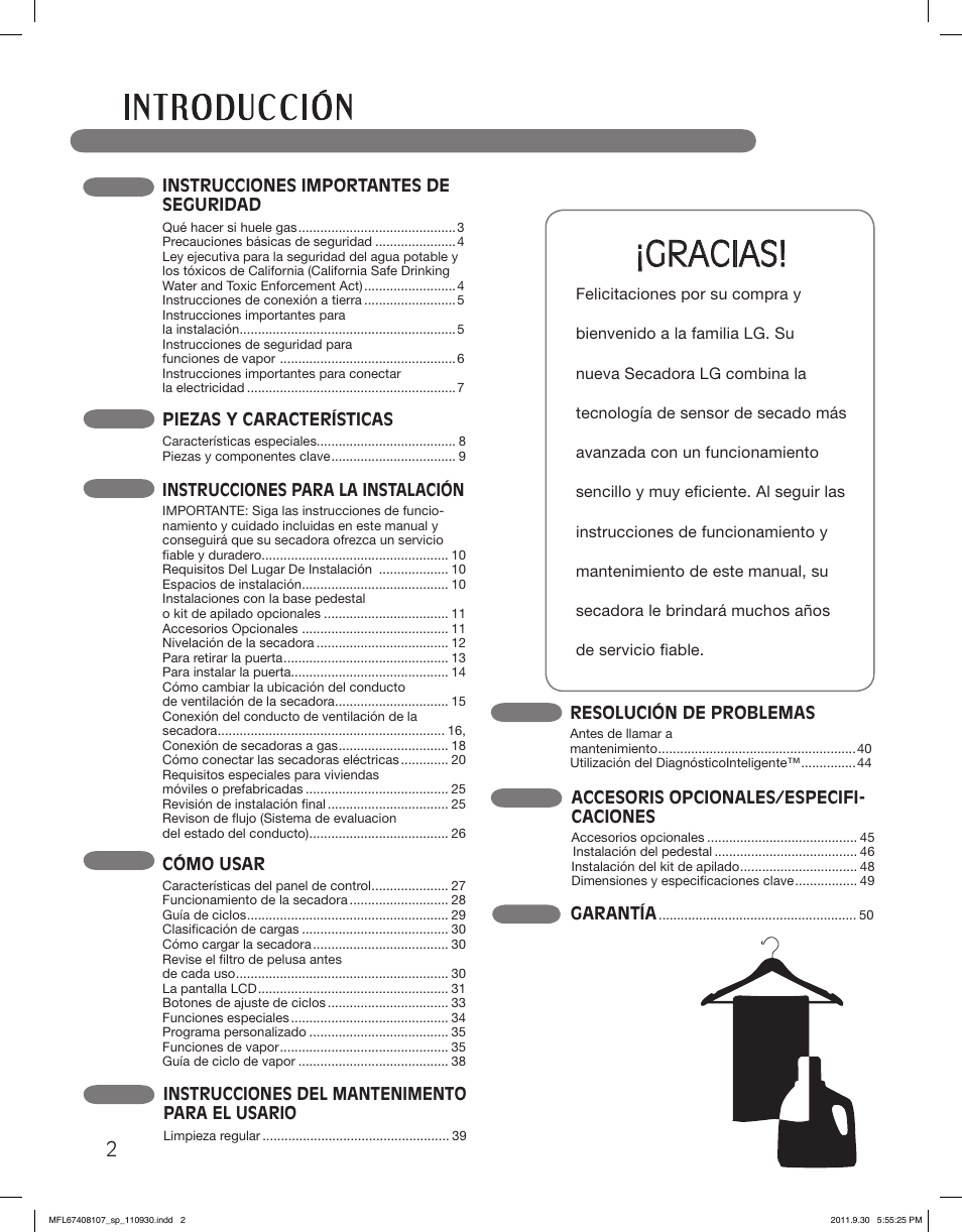 Gracias | LG LSDE388VS User Manual | Page 50 / 100