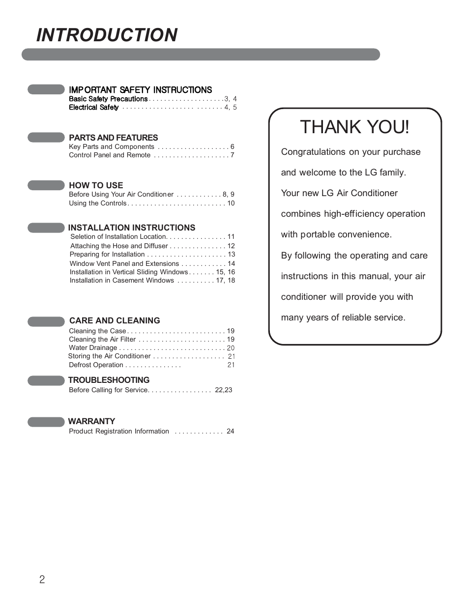 Introduction | LG LP1010SNR User Manual | Page 2 / 48