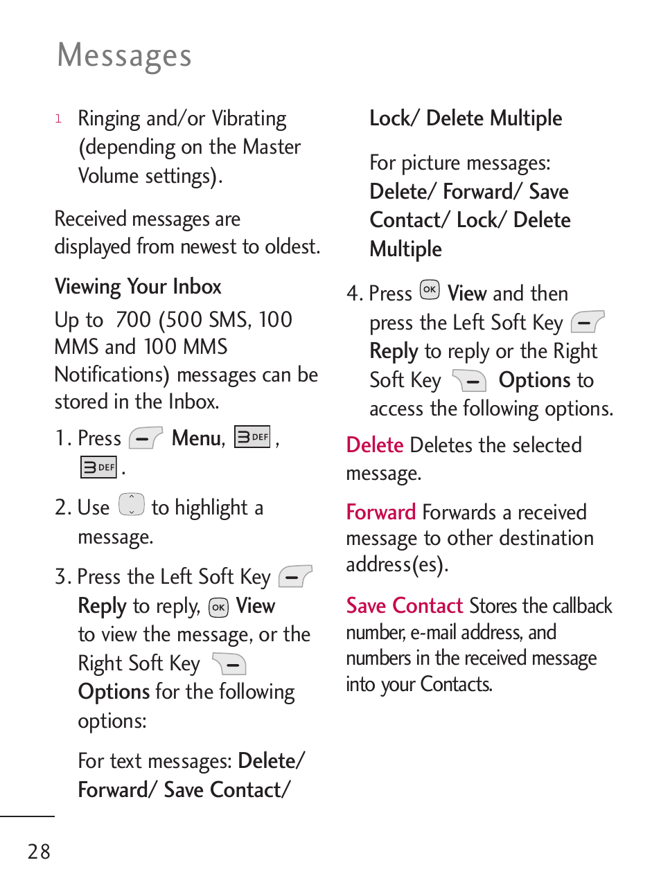 Messages | LG LG235C User Manual | Page 30 / 217