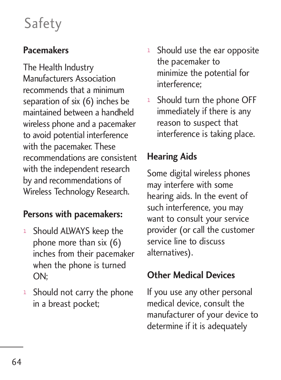 Safety | LG LG235C User Manual | Page 66 / 217
