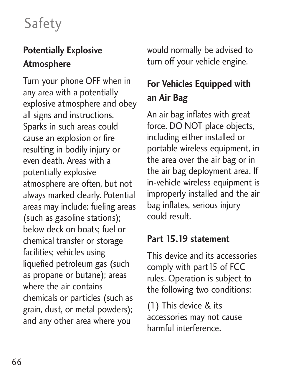 Safety | LG LG235C User Manual | Page 68 / 217