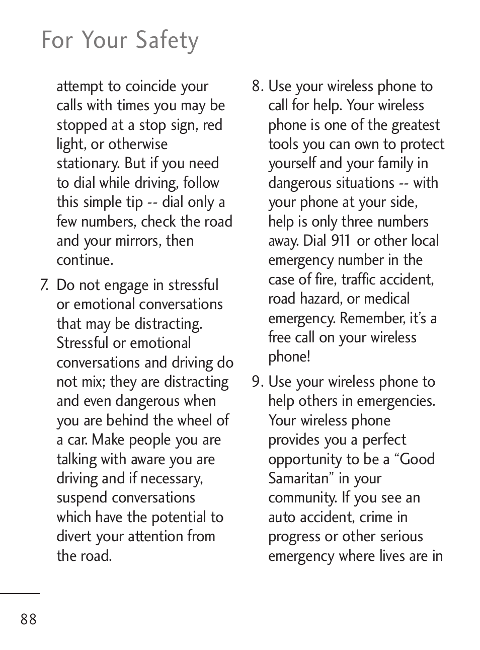 For your safety | LG LG235C User Manual | Page 90 / 217