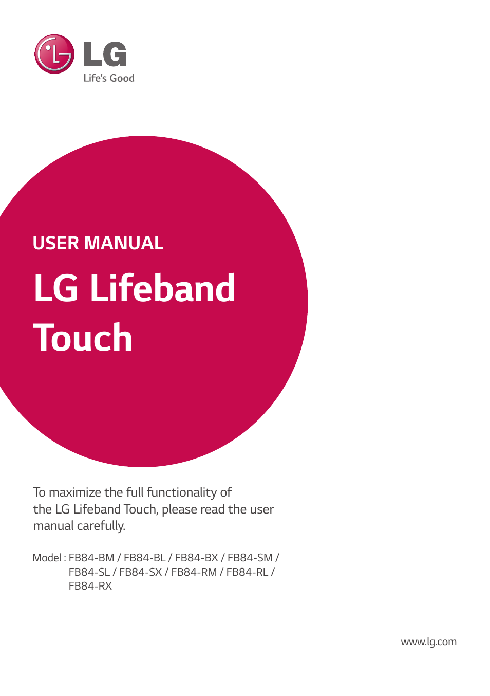 LG FB84-BM User Manual | 50 pages