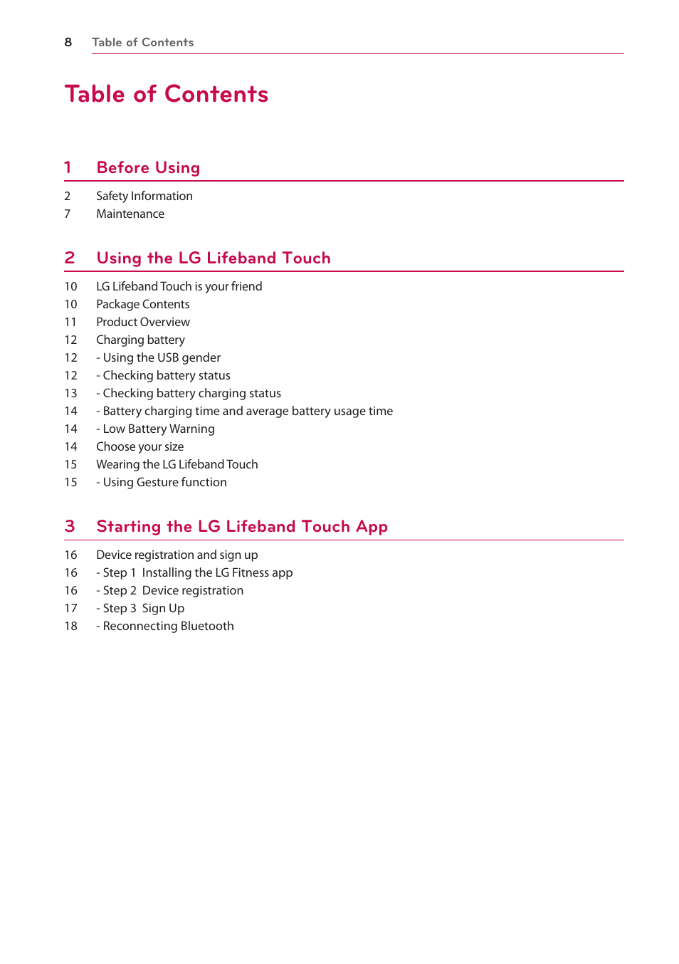 LG FB84-BM User Manual | Page 8 / 50