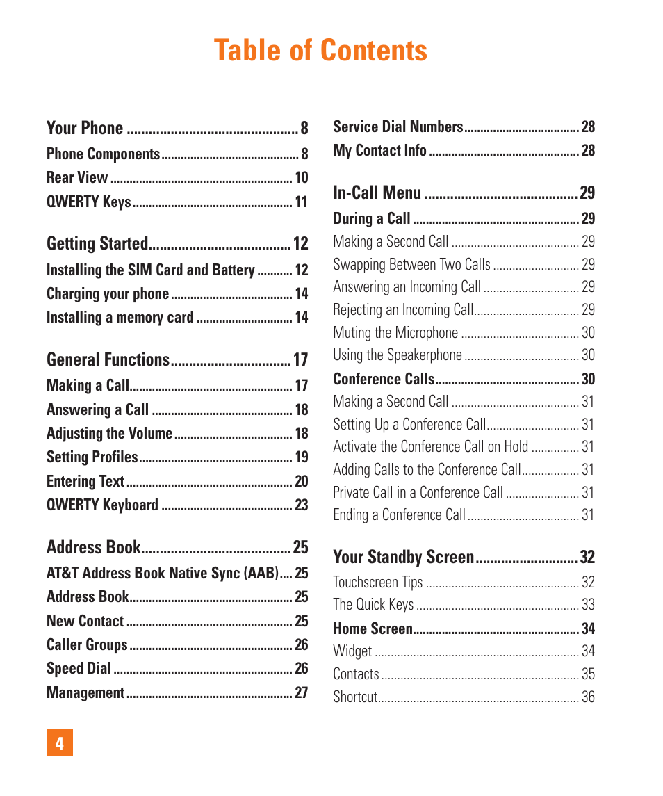 LG C395 User Manual | Page 4 / 120