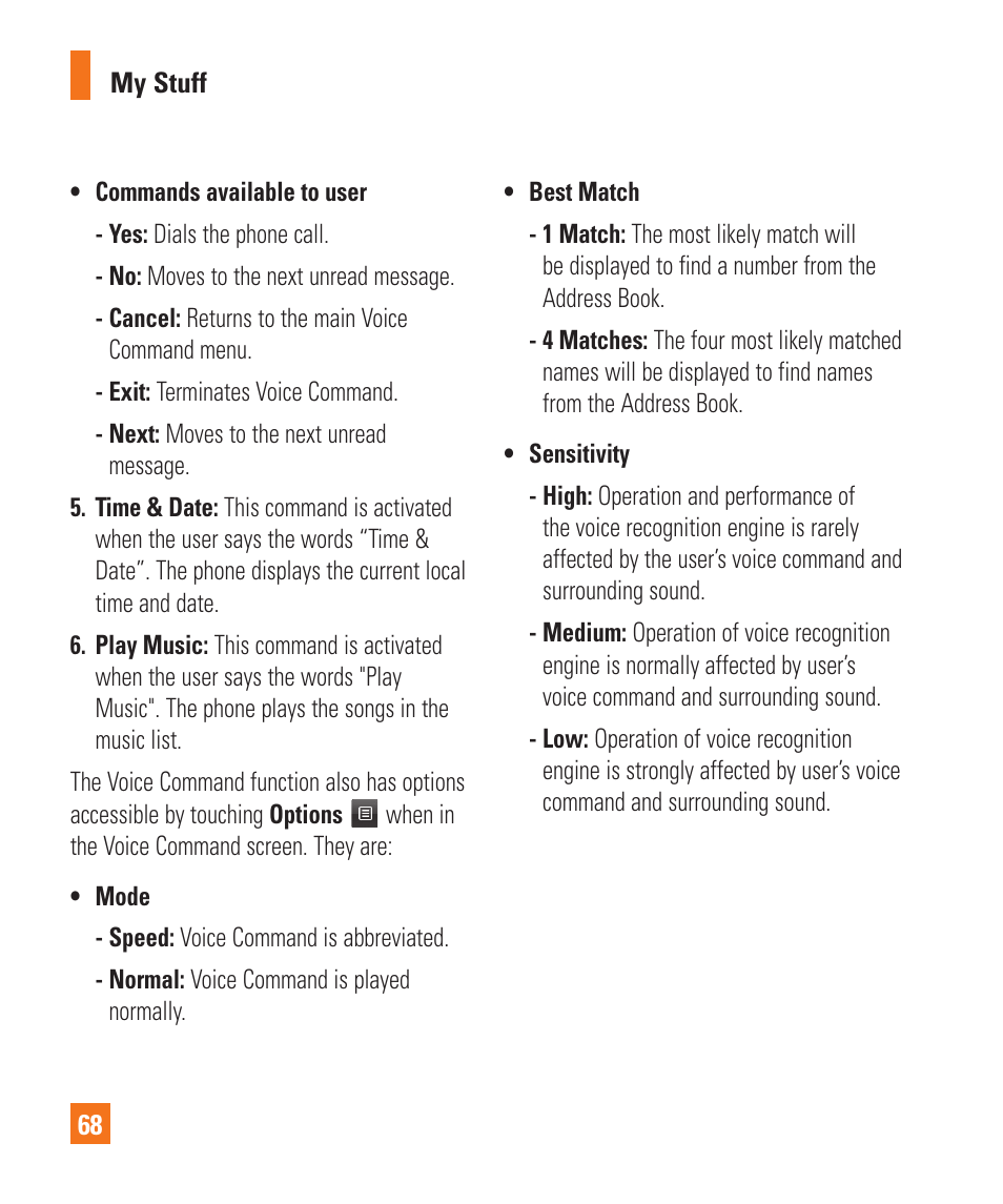 LG C395 User Manual | Page 68 / 120