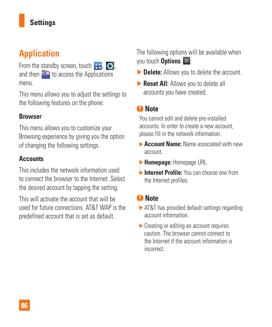 Application | LG C395 User Manual | Page 86 / 120