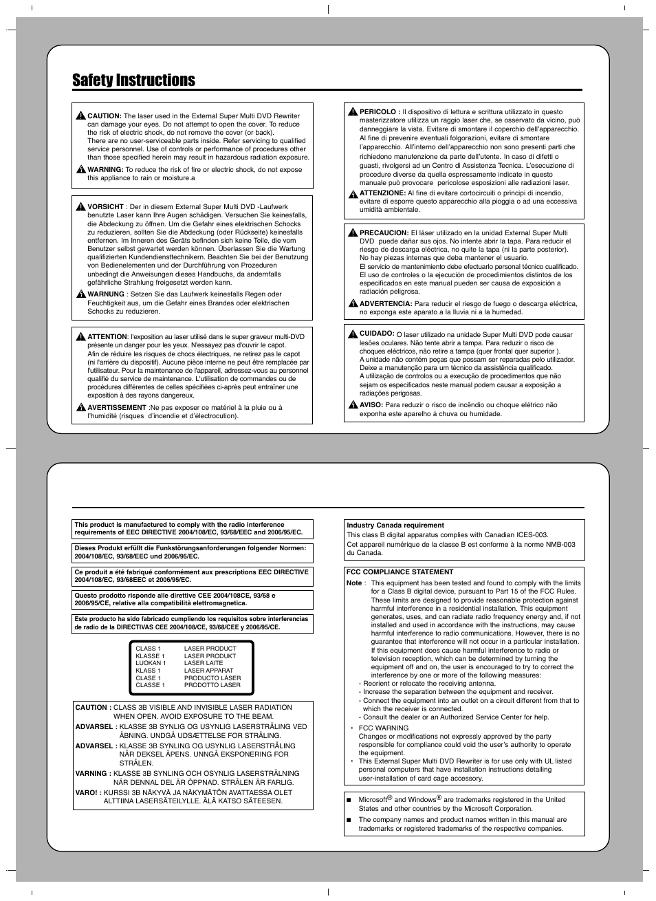 Safety instructions | LG GE20LU10 User Manual | Page 4 / 4