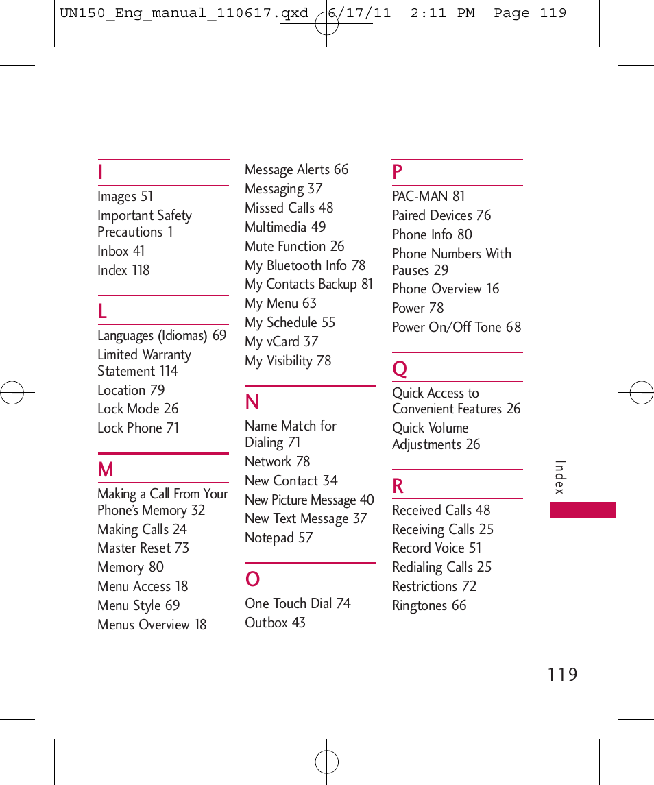 LG LGUN150 User Manual | Page 121 / 252