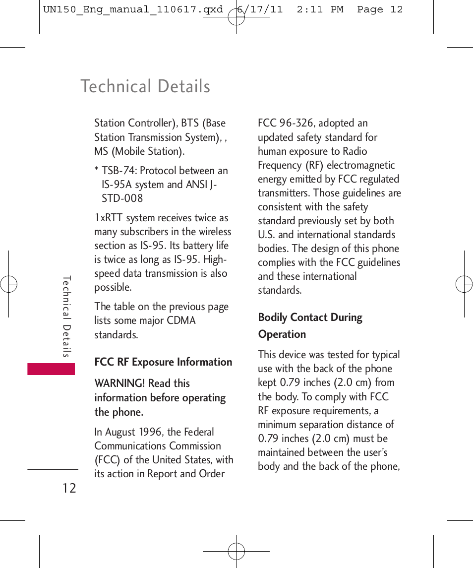 Technical details | LG LGUN150 User Manual | Page 14 / 252