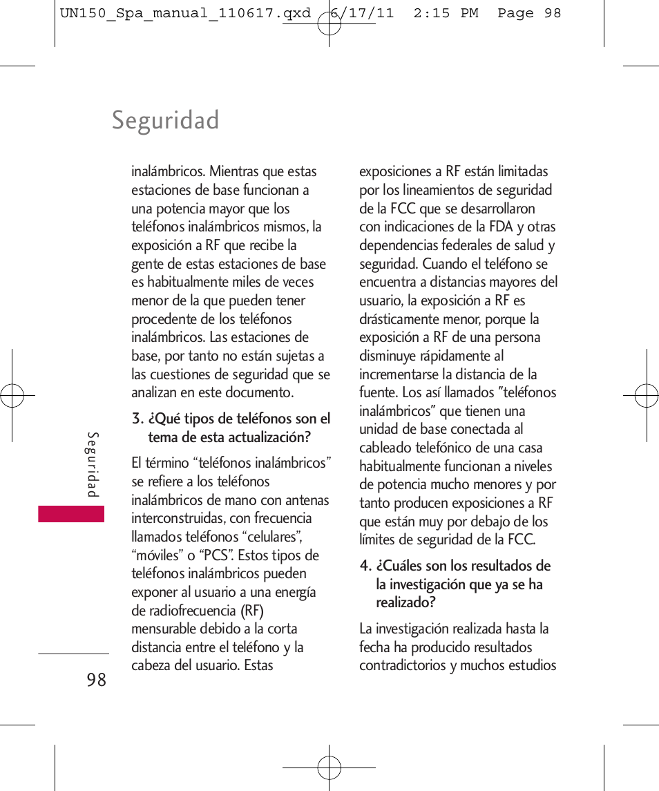 Seguridad | LG LGUN150 User Manual | Page 222 / 252