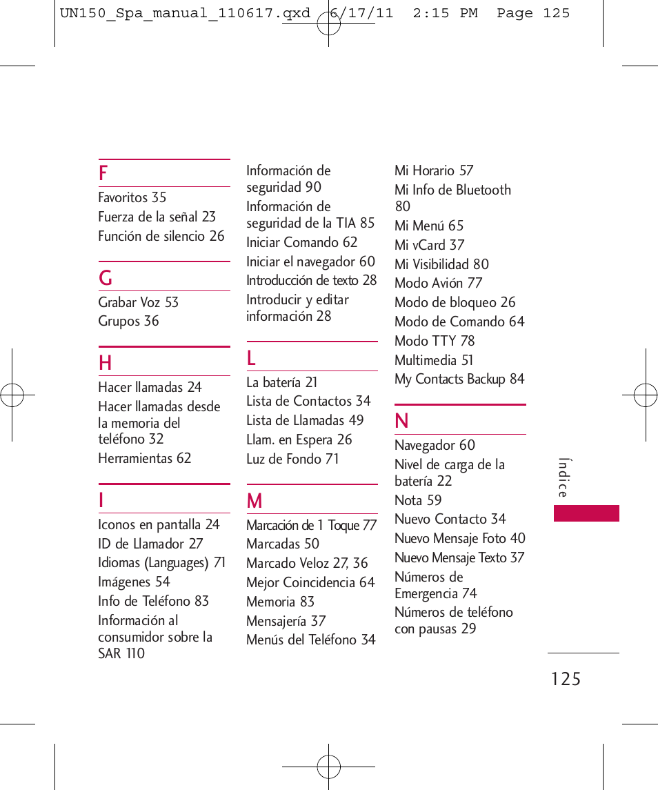 LG LGUN150 User Manual | Page 249 / 252