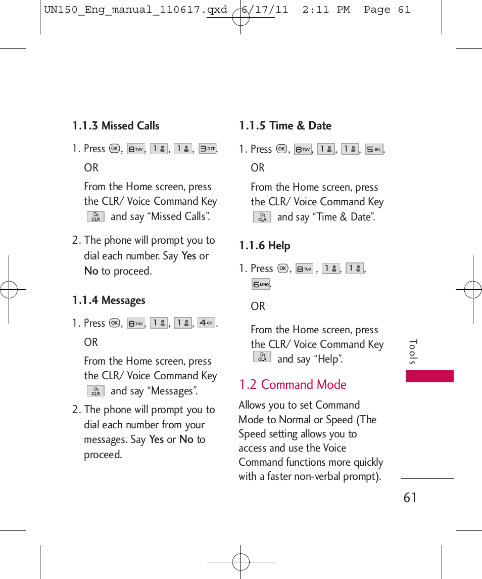 2 command mode | LG LGUN150 User Manual | Page 63 / 252