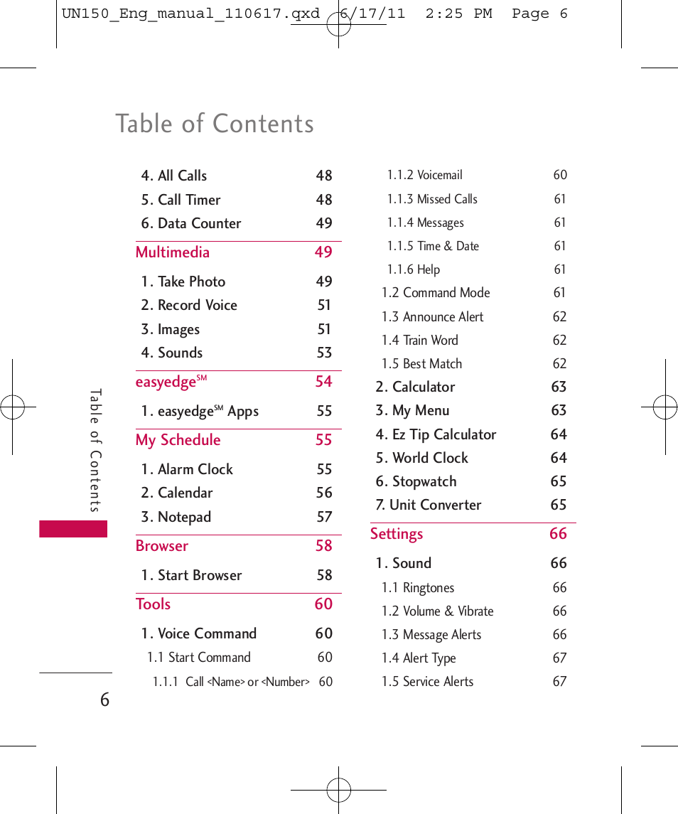 LG LGUN150 User Manual | Page 8 / 252