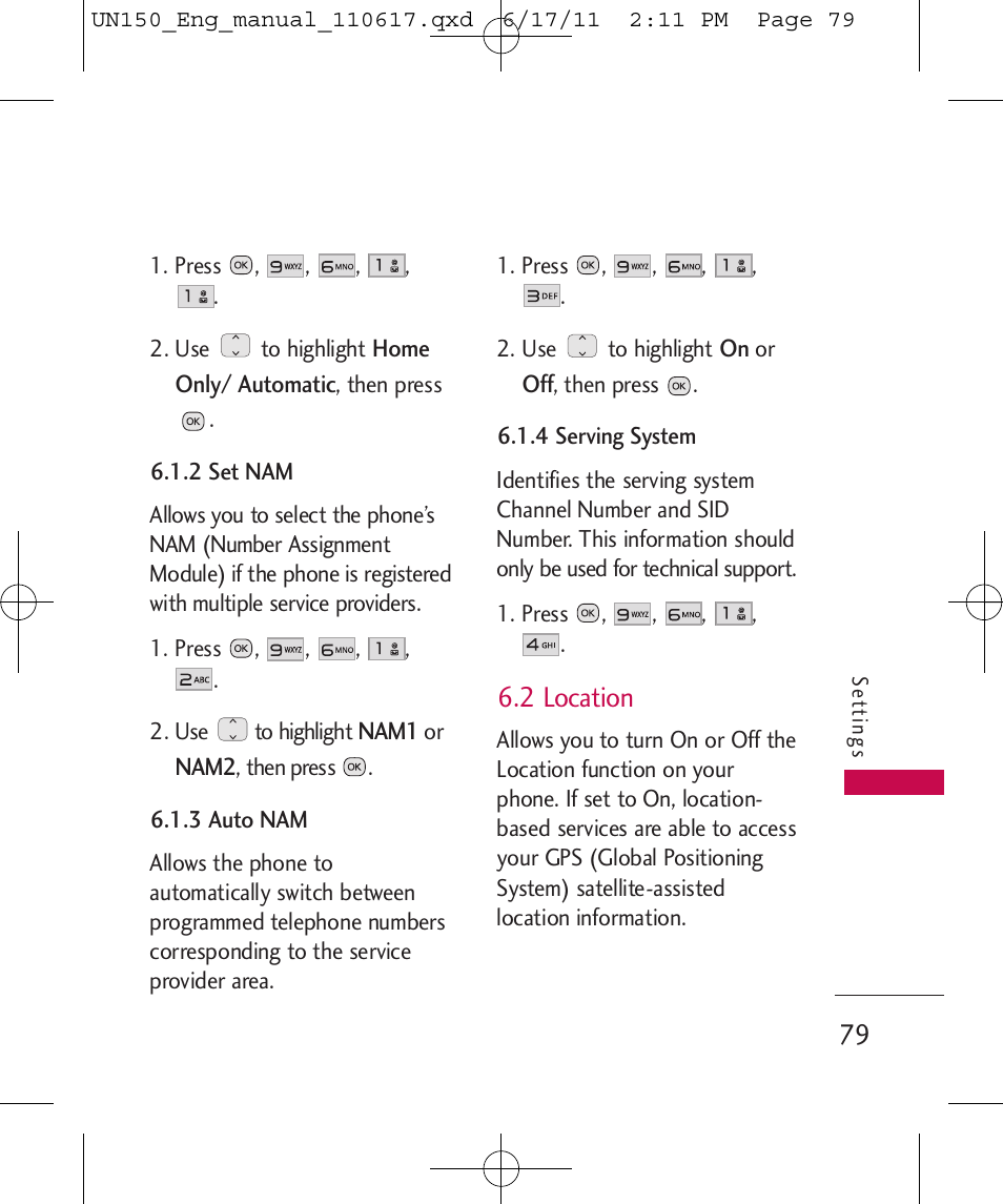 2 location | LG LGUN150 User Manual | Page 81 / 252