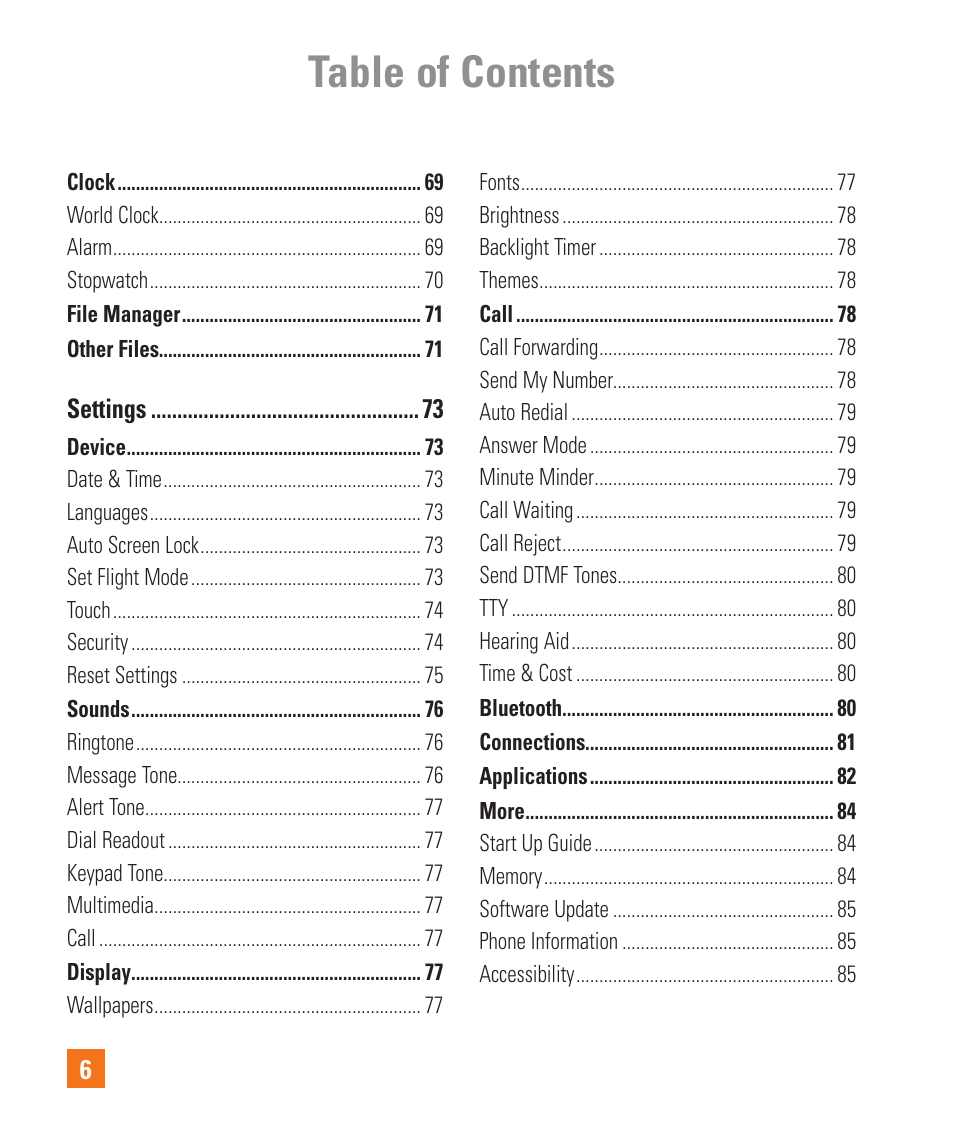 LG C410 User Manual | Page 6 / 124