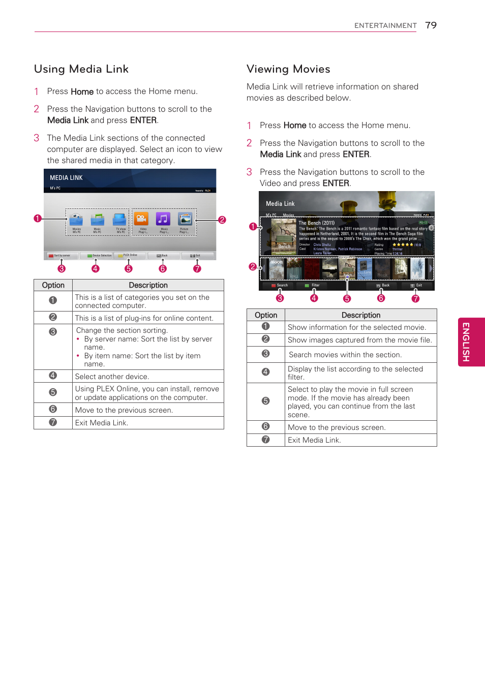 Using media link, Viewing movies | LG 55LV5400 User Manual | Page 79 / 172