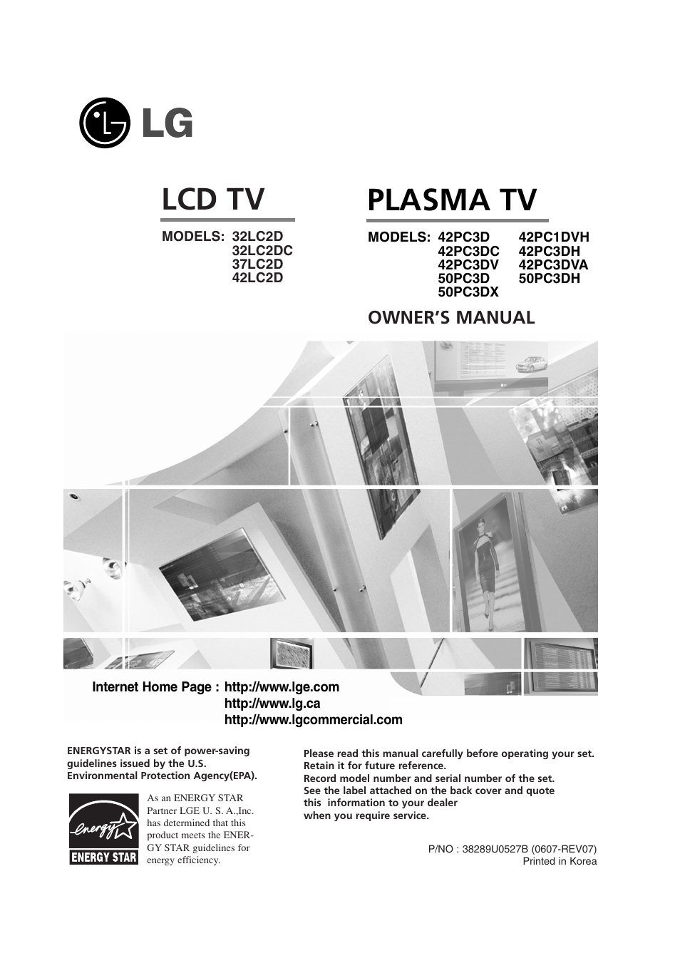 LG 42PC3DV User Manual | 68 pages