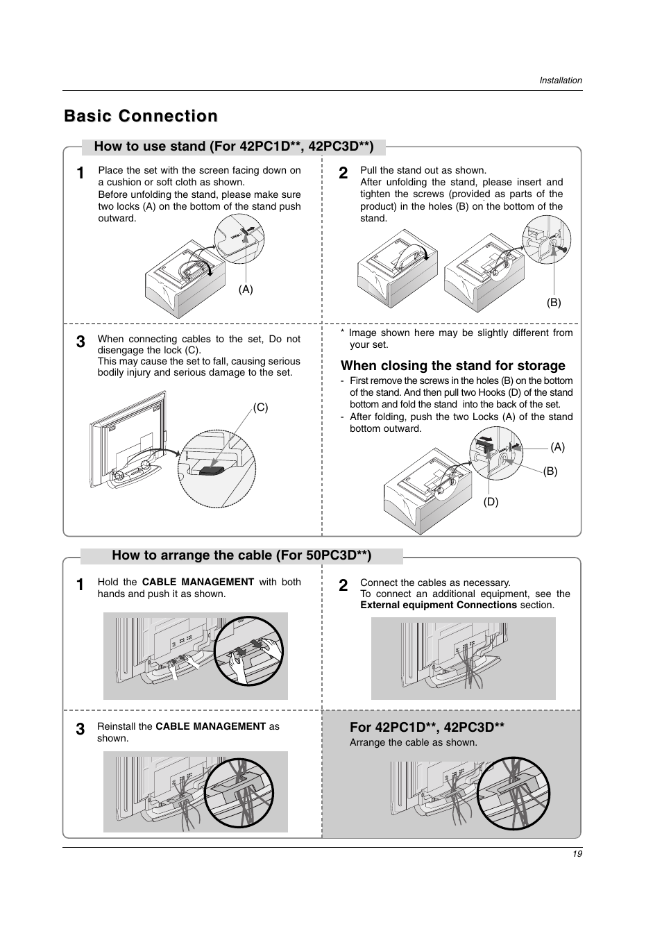 3basic connection basic connection | LG 42PC3DV User Manual | Page 19 / 68