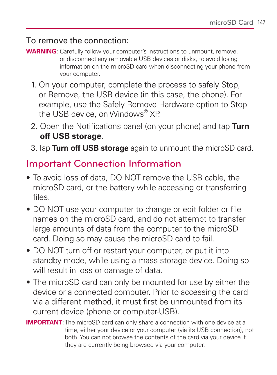 Important connection information | LG LGVM670 User Manual | Page 149 / 243