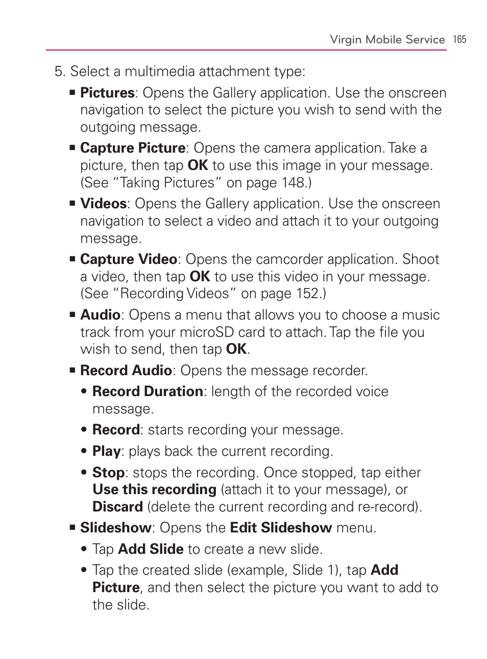 LG LGVM670 User Manual | Page 167 / 243