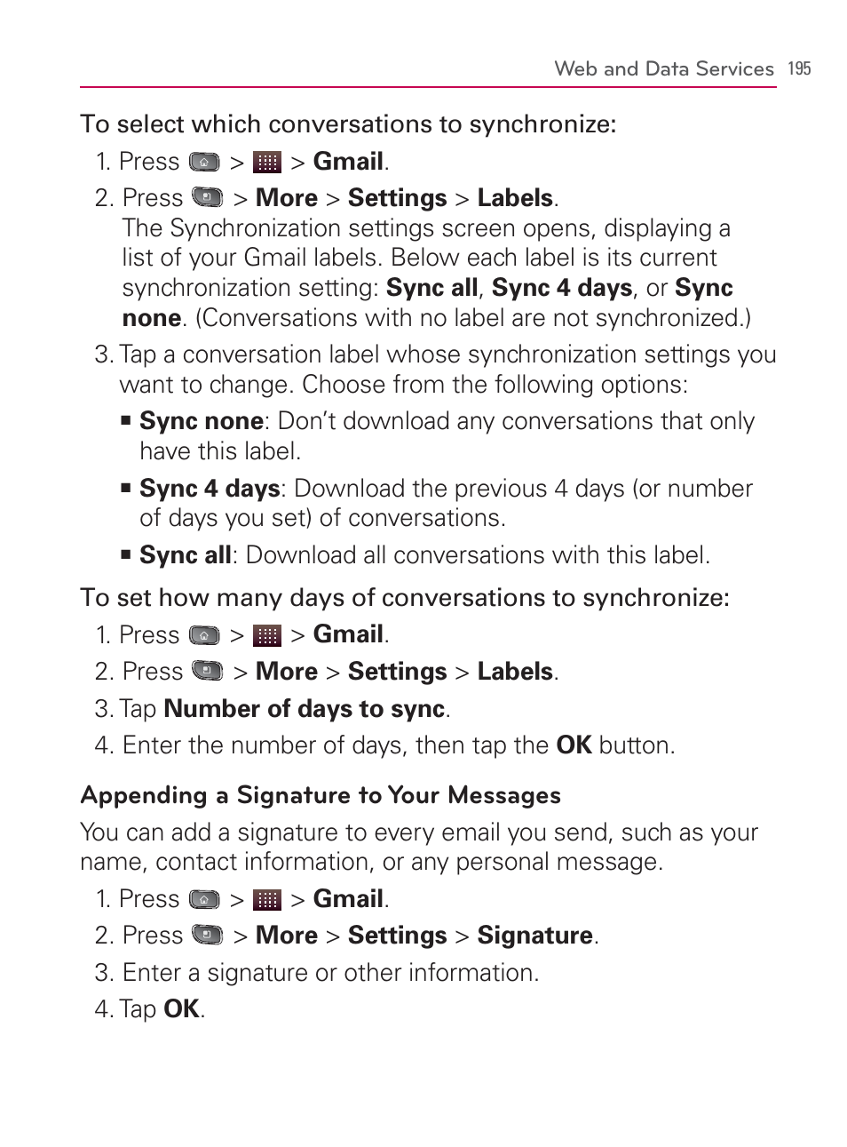 LG LGVM670 User Manual | Page 197 / 243