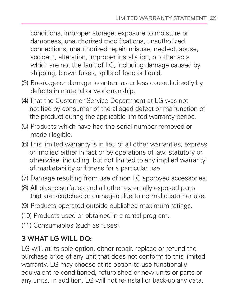 LG LGVM670 User Manual | Page 241 / 243