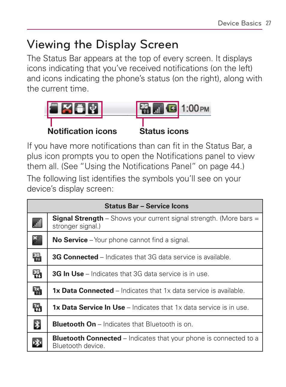 Viewing the display screen | LG LGVM670 User Manual | Page 29 / 243