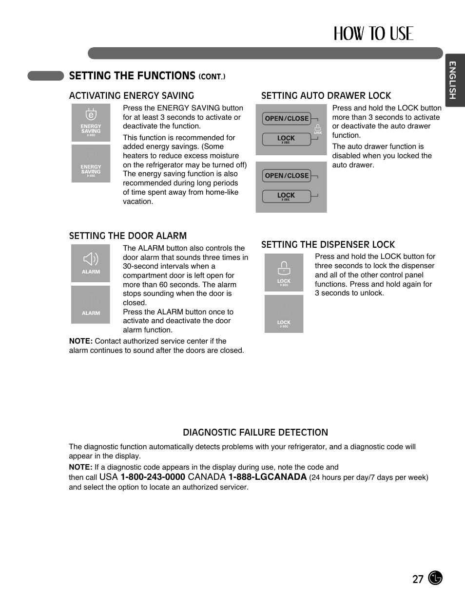 27 setting the functions | LG LMX28994ST User Manual | Page 27 / 55
