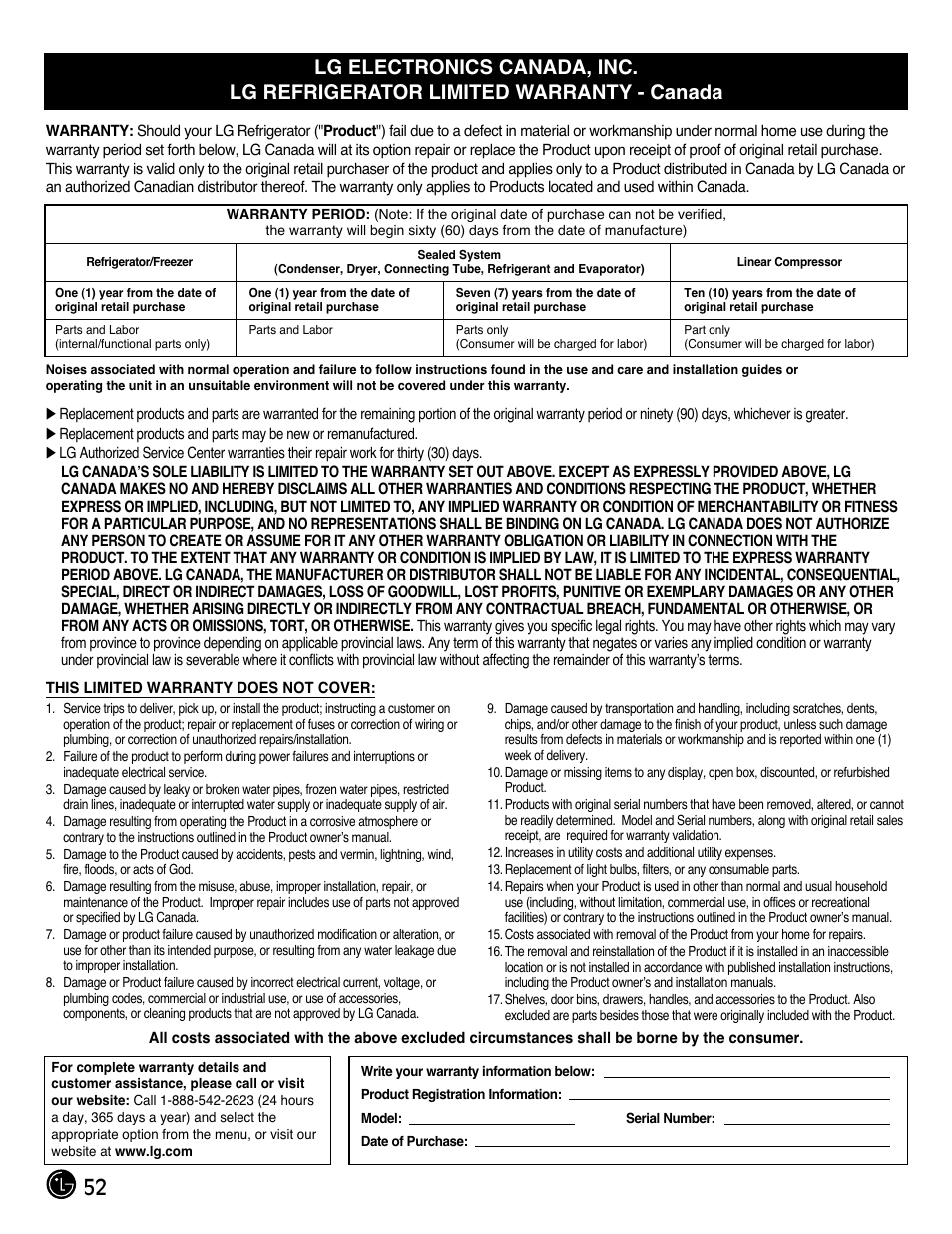 LG LMX28994ST User Manual | Page 52 / 55