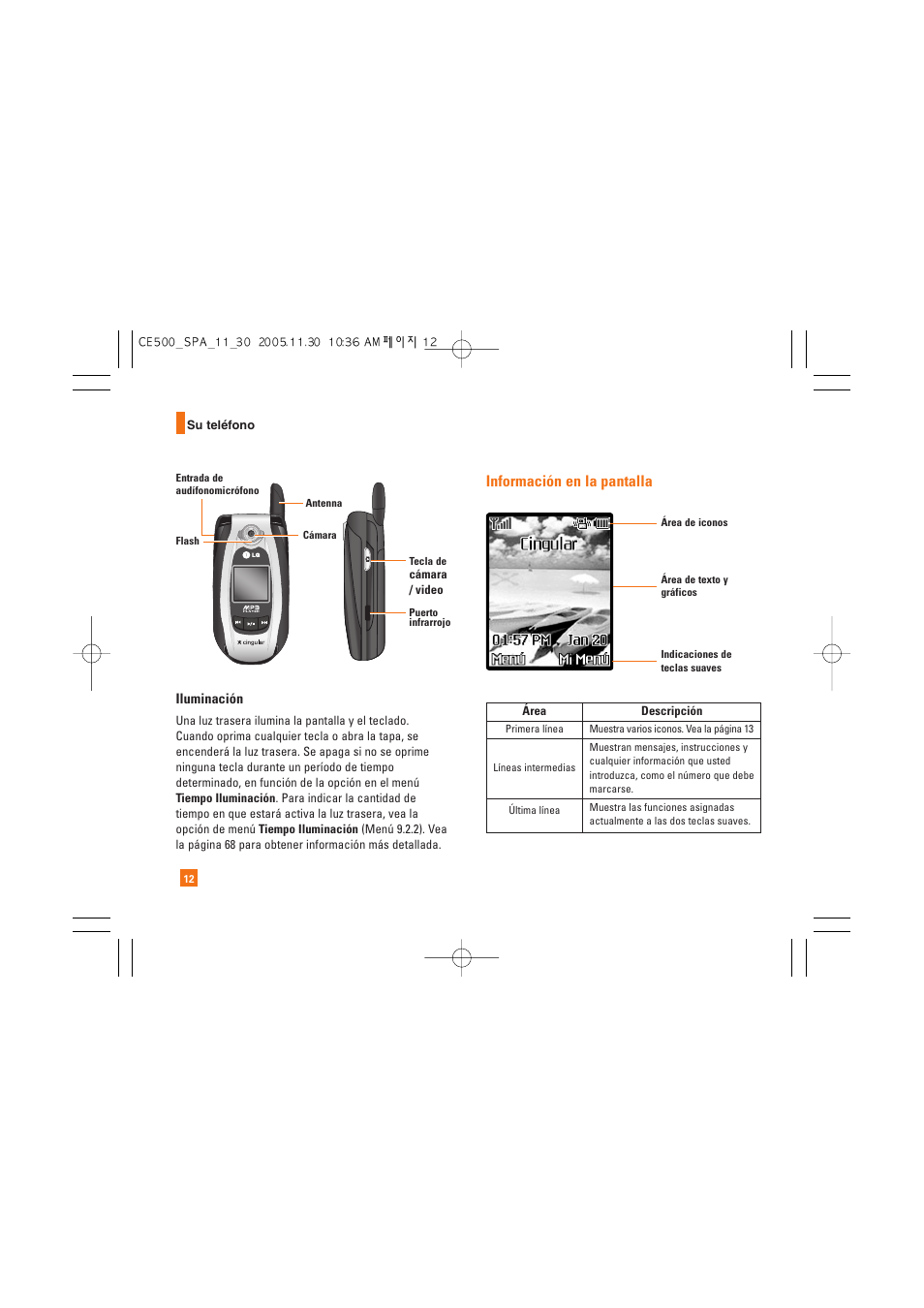 Información en la pantalla | LG CE500 User Manual | Page 108 / 195