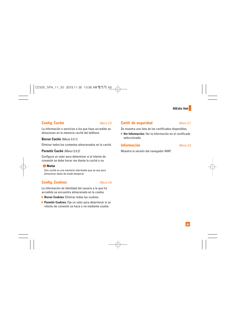 LG CE500 User Manual | Page 141 / 195