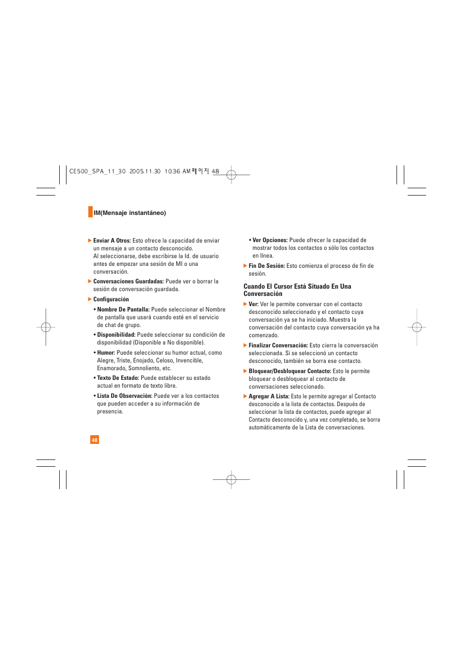 LG CE500 User Manual | Page 144 / 195