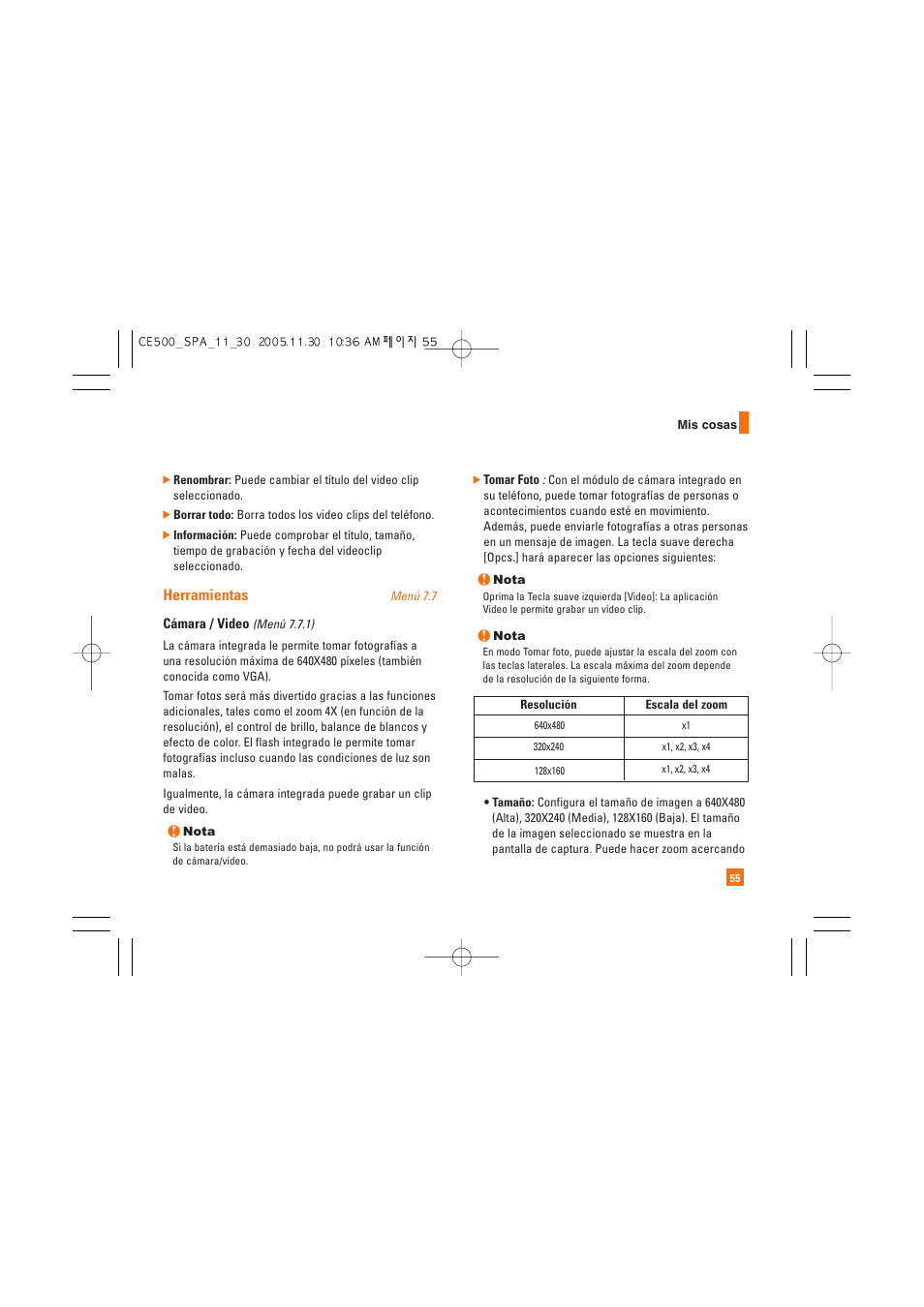 Herramientas | LG CE500 User Manual | Page 151 / 195