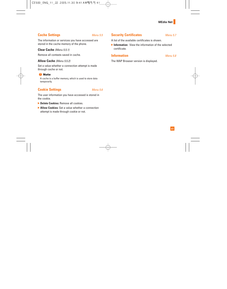 LG CE500 User Manual | Page 45 / 195