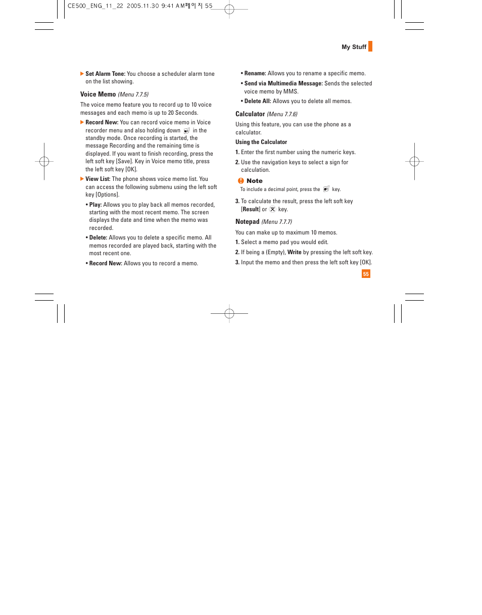 LG CE500 User Manual | Page 59 / 195