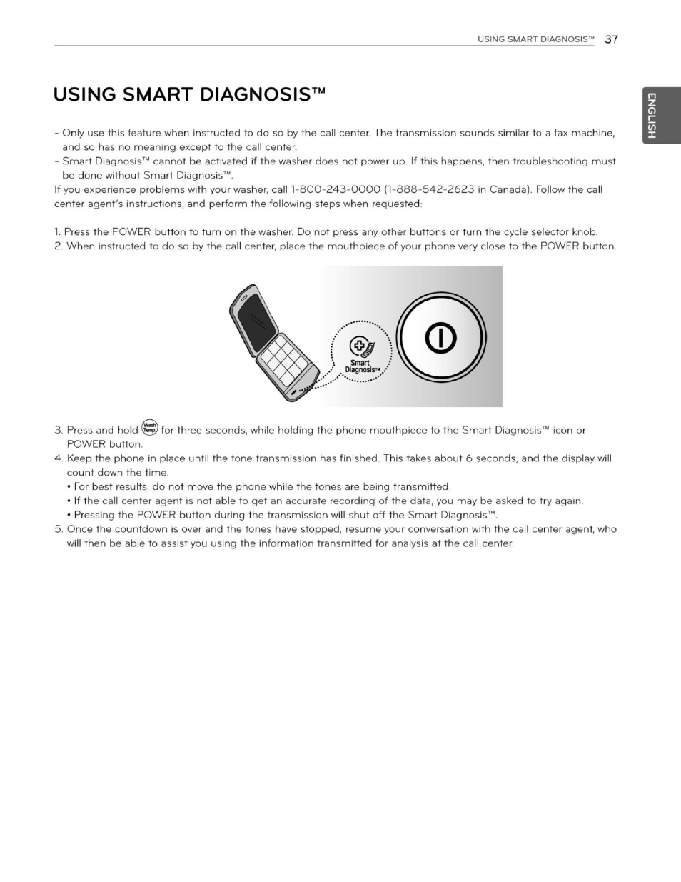 Using smart diagnosis | LG WM3250HWA User Manual | Page 38 / 81