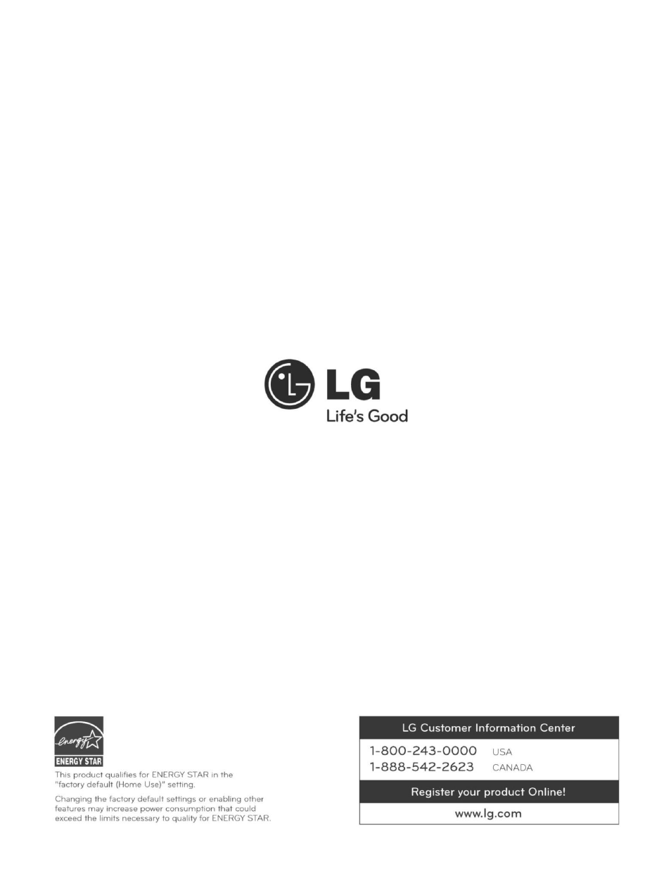 Life's good, 800-243-0000 usa 1-888-542-2623 canada | LG WM3250HWA User Manual | Page 81 / 81