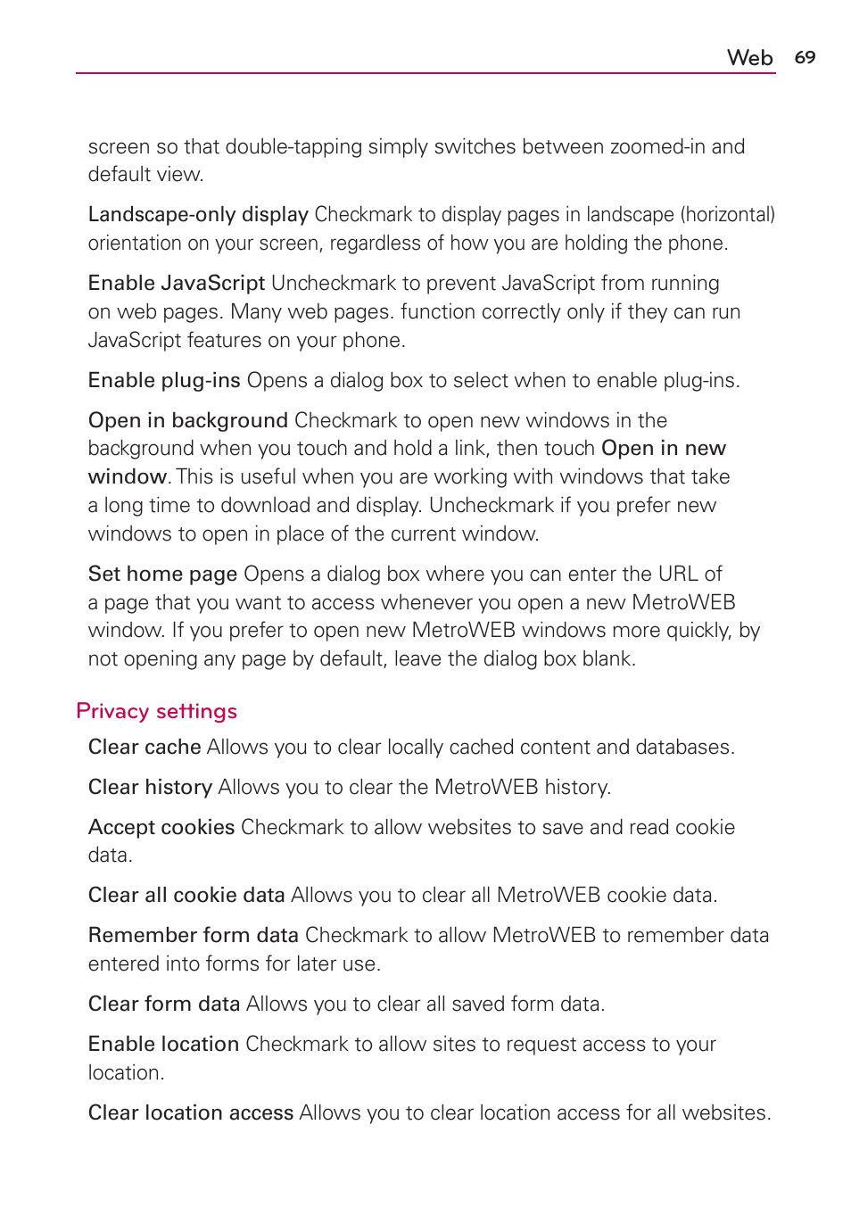 LG LGMS840 User Manual | Page 71 / 200
