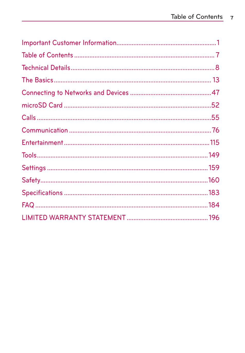 LG LGMS840 User Manual | Page 9 / 200