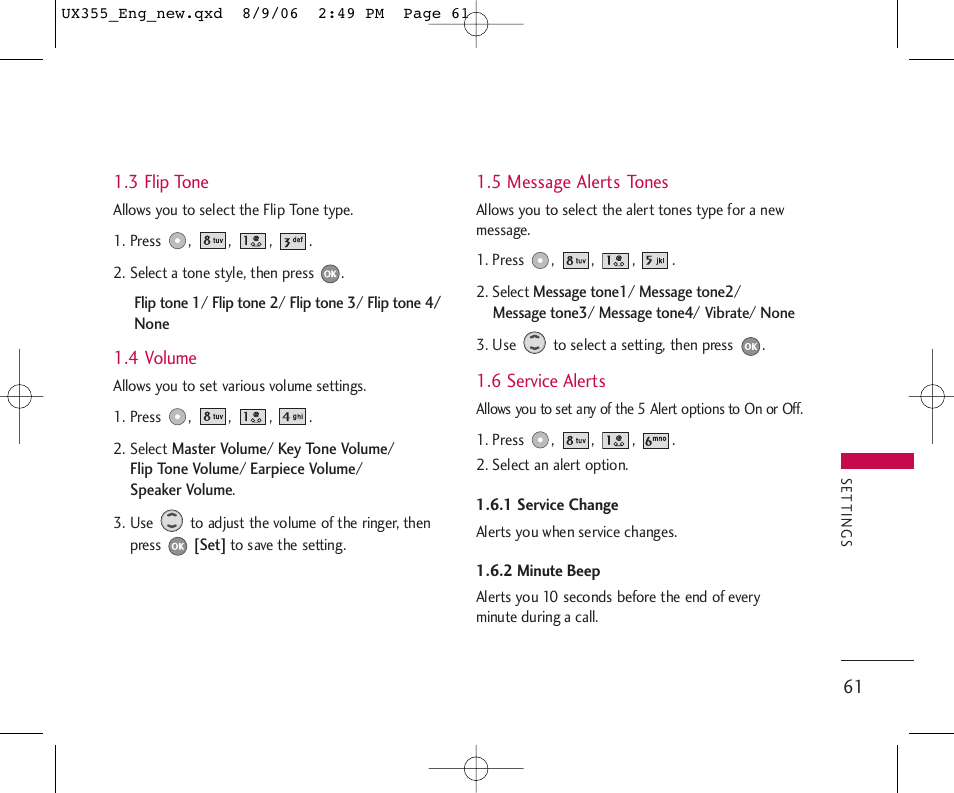 LG UX355 User Manual | Page 61 / 98