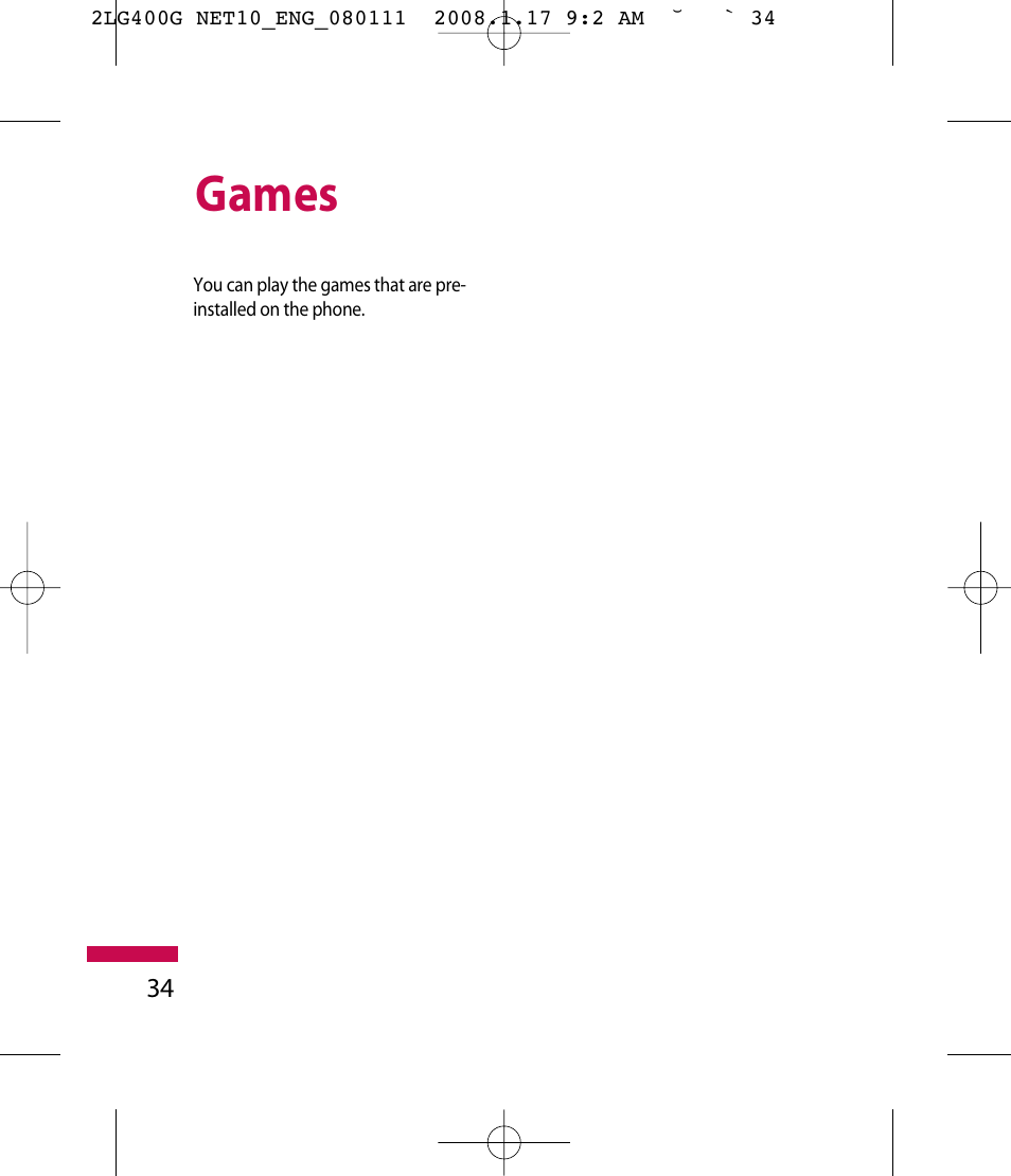 Games | LG LG400G User Manual | Page 37 / 171