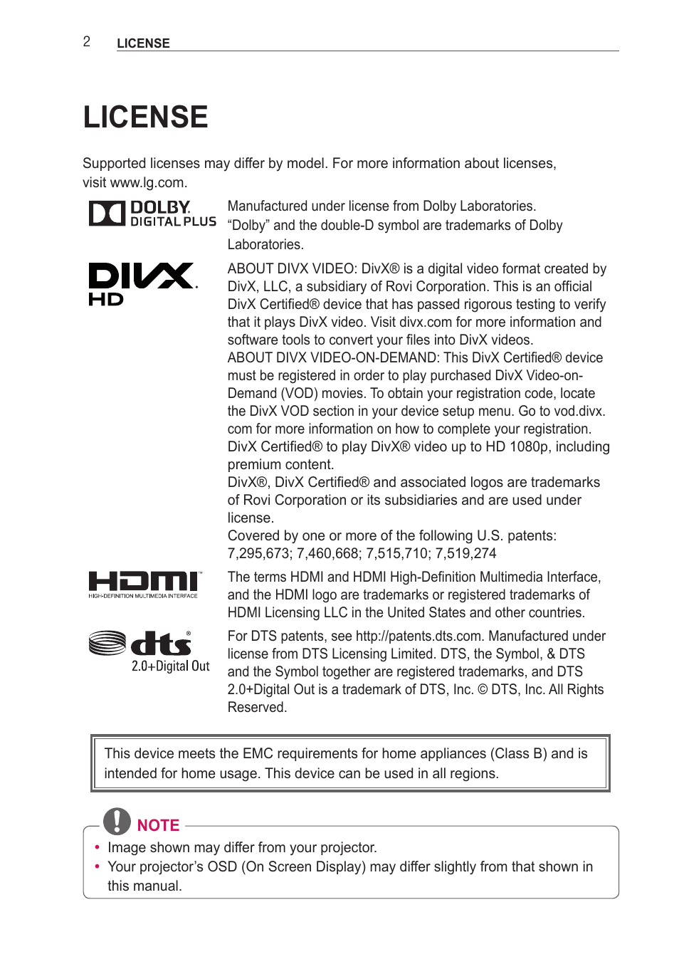 License | LG PA77U User Manual | Page 2 / 126